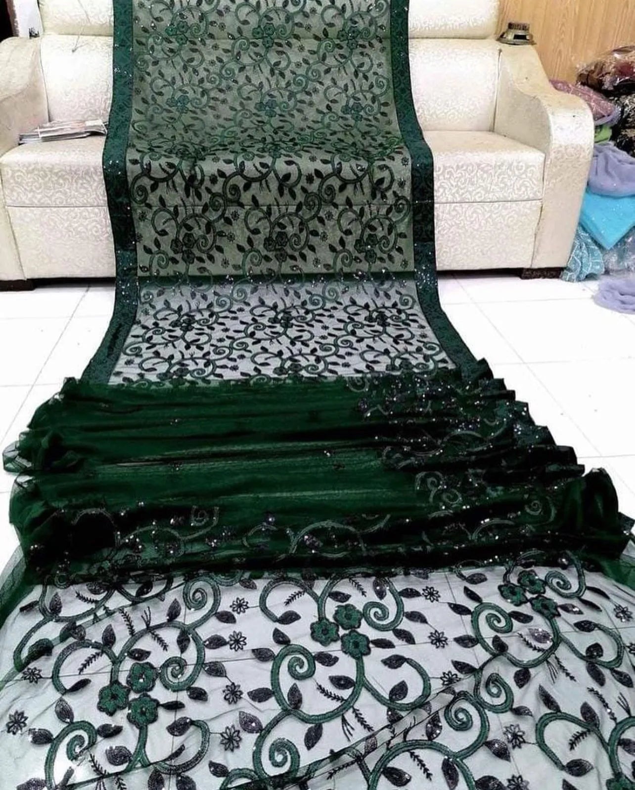 Unstitched saree soft net